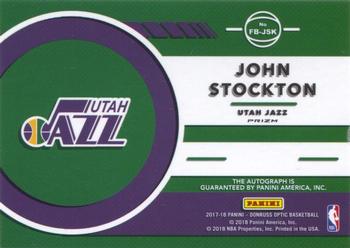 2017-18 Donruss Optic - Fast Break Signatures #FB-JSK John Stockton Back