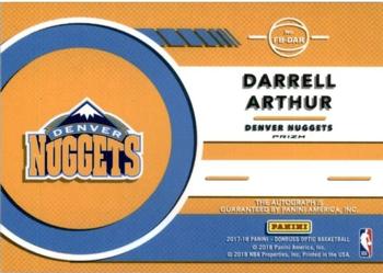 2017-18 Donruss Optic - Fast Break Signatures #FB-DAR Darrell Arthur Back