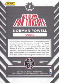 2017-18 Donruss Optic - All Clear for Takeoff #2 Norman Powell Back