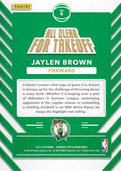 2017-18 Donruss Optic - All Clear for Takeoff #6 Jaylen Brown Back