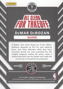 2017-18 Donruss Optic - All Clear for Takeoff #7 DeMar DeRozan Back
