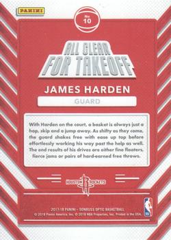 2017-18 Donruss Optic - All Clear for Takeoff #10 James Harden Back
