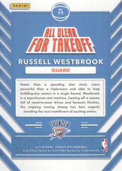 2017-18 Donruss Optic - All Clear for Takeoff #11 Russell Westbrook Back