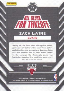 2017-18 Donruss Optic - All Clear for Takeoff #13 Zach LaVine Back
