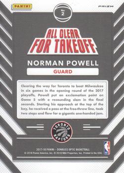 2017-18 Donruss Optic - All Clear for Takeoff Holo #2 Norman Powell Back
