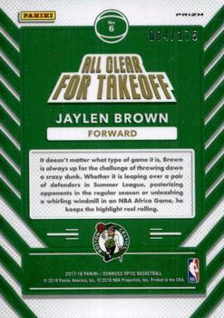 2017-18 Donruss Optic - All Clear for Takeoff Lime Green #6 Jaylen Brown Back