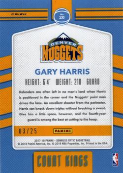 2017-18 Donruss Optic - Court Kings Aqua #20 Gary Harris Back