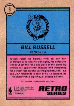 2017-18 Donruss Optic - Retro Series #3 Bill Russell Back