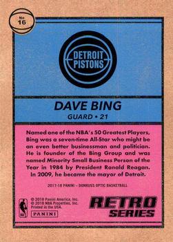 2017-18 Donruss Optic - Retro Series #16 Dave Bing Back