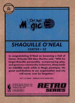 2017-18 Donruss Optic - Retro Series #20 Shaquille O'Neal Back