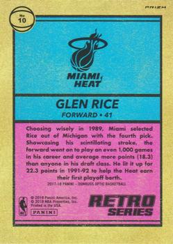 2017-18 Donruss Optic - Retro Series Holo #10 Glen Rice Back