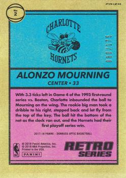 2017-18 Donruss Optic - Retro Series Lime Green #2 Alonzo Mourning Back