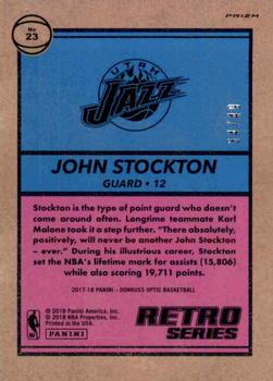2017-18 Donruss Optic - Retro Series Blue #23 John Stockton Back