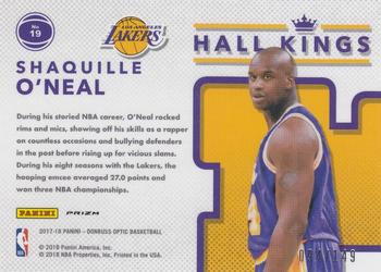 2017-18 Donruss Optic - Hall Kings Lime Green #19 Shaquille O'Neal Back