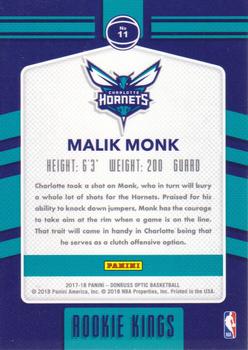 2017-18 Donruss Optic - Rookie Kings #11 Malik Monk Back