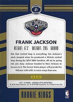 2017-18 Donruss Optic - Rookie Kings #27 Frank Jackson Back