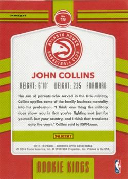 2017-18 Donruss Optic - Rookie Kings Holo #19 John Collins Back