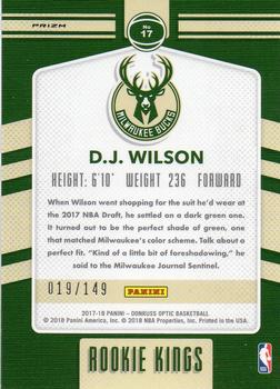 2017-18 Donruss Optic - Rookie Kings Lime Green #17 D.J. Wilson Back