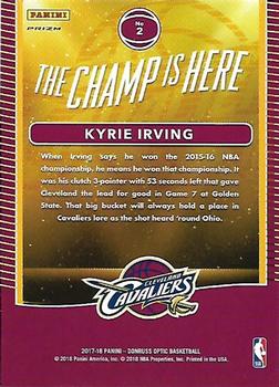 2017-18 Donruss Optic - The Champ is Here Fast Break Holo #2 Kyrie Irving Back