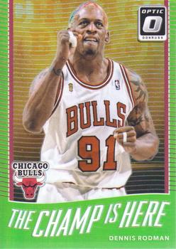 2017-18 Donruss Optic - The Champ is Here Lime Green #4 Dennis Rodman Front