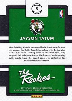 2017-18 Donruss Optic - The Rookies #3 Jayson Tatum Back