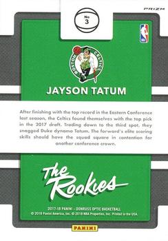 2017-18 Donruss Optic - The Rookies Holo #3 Jayson Tatum Back