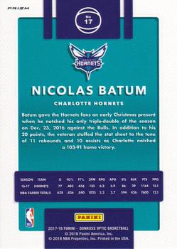 2017-18 Donruss Optic - Blue Velocity #17 Nicolas Batum Back