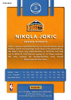 2017-18 Donruss Optic - Blue Velocity #37 Nikola Jokic Back