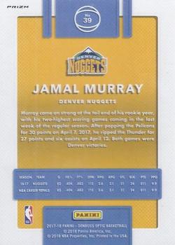 2017-18 Donruss Optic - Blue Velocity #39 Jamal Murray Back