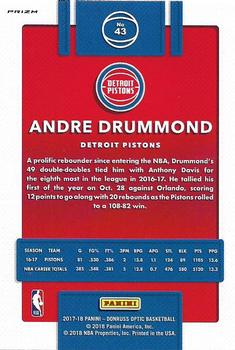 2017-18 Donruss Optic - Blue Velocity #43 Andre Drummond Back