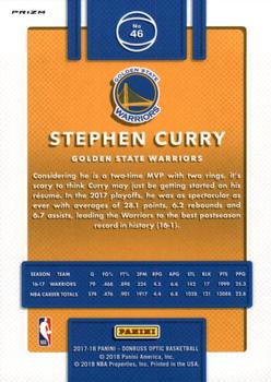 2017-18 Donruss Optic - Blue Velocity #46 Stephen Curry Back