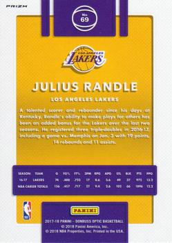 2017-18 Donruss Optic - Blue Velocity #69 Julius Randle Back