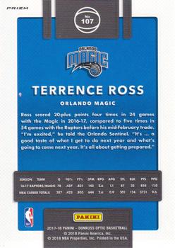 2017-18 Donruss Optic - Blue Velocity #107 Terrence Ross Back