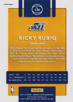 2017-18 Donruss Optic - Blue Velocity #145 Ricky Rubio Back