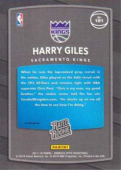 2017-18 Donruss Optic - Purple #181 Harry Giles Back