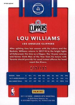 2017-18 Donruss Optic - Orange #65 Lou Williams Back