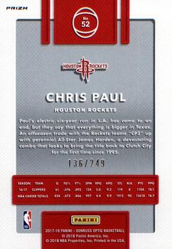 2017-18 Donruss Optic - Premium Box Set #52 Chris Paul Back
