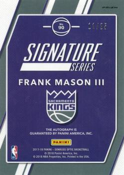 2017-18 Donruss Optic - Signature Series Blue #90 Frank Mason III Back