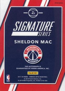 2017-18 Donruss Optic - Signature Series Purple #43 Sheldon Mac Back