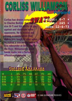 1995 Signature Rookies Draft Day - Promos #5 Corliss Williamson Back