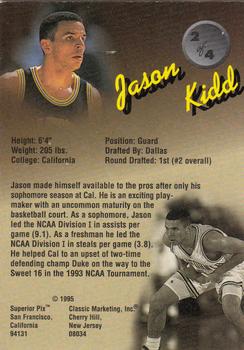 1995 Classic Superior Pix - Samples #2 Jason Kidd Back