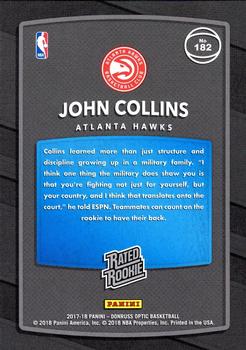 2017-18 Donruss Optic - Rated Rookie Shock #182 John Collins Back