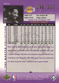 2000 Upper Deck Lakers Master Collection #XVIII Robert Horry Back