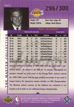 2000 Upper Deck Lakers Master Collection #XXII Phil Jackson Back