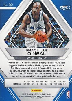 2017-18 Panini Spectra #92 Shaquille O'Neal Back