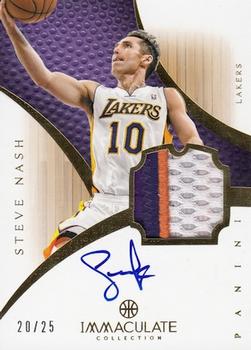 2012-13 Panini Immaculate Collection - Rookie Autographed Patches Basketball Veteran Variations #187 Steve Nash Front
