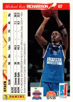 1994-95 Panini LNB (France) #7 Micheal Ray Richardson Back