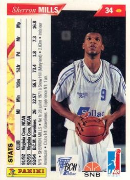 1994-95 Panini LNB (France) #34 Sherron Mills Back