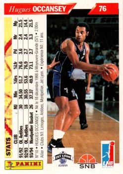 1994-95 Panini LNB (France) #76 Hugues Occansey Back