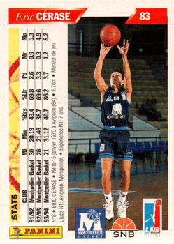 1994-95 Panini LNB (France) #83 Eric Cerase Back